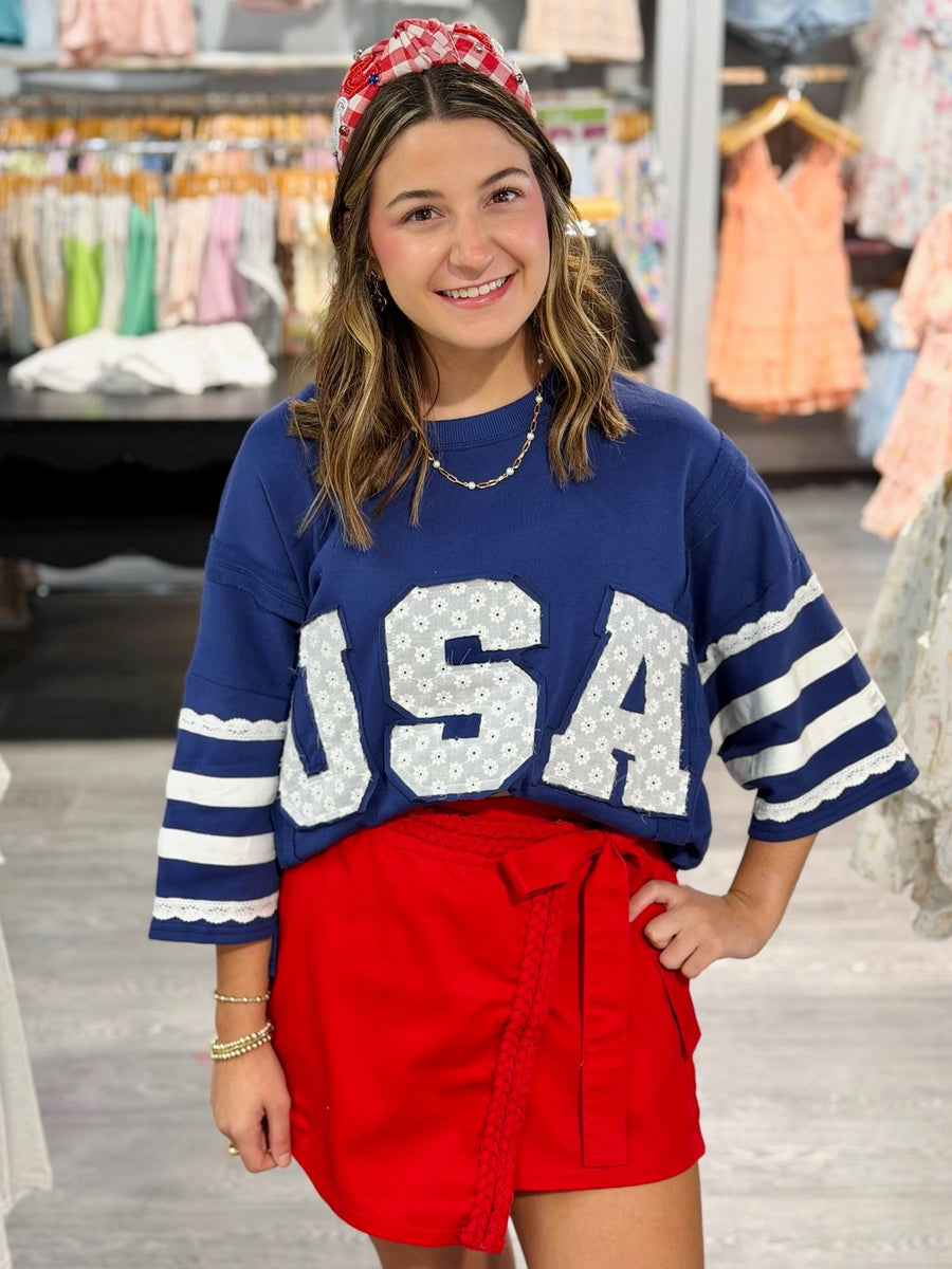 All American Lace Top – Krush The Runway