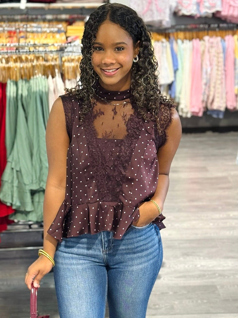 Lace Polka Dot Top – Krush The Runway