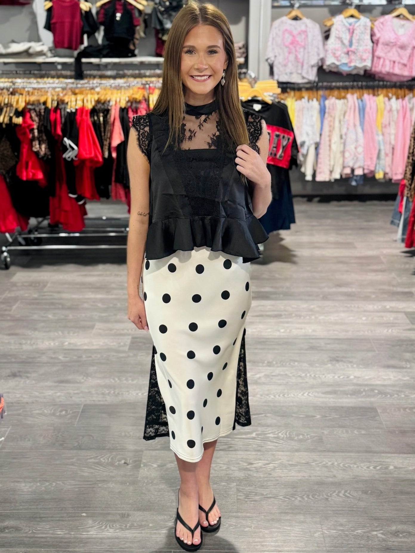 Love Lost Polka Dot Lace Skirt – Krush The Runway
